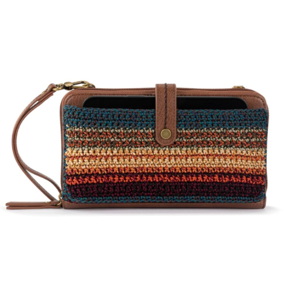 The Sak Iris Smartphone Crossbody Wallet Woodland Stripe
